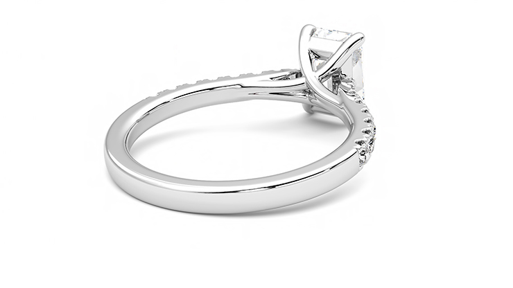 Taylor & Hart Aurora Emerald Engagement Ring 360 degree image 13