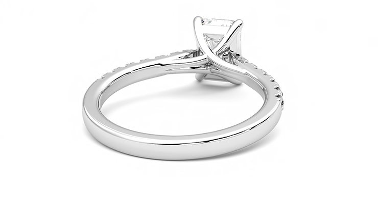 Taylor & Hart Aurora Emerald Engagement Ring 360 degree image 14