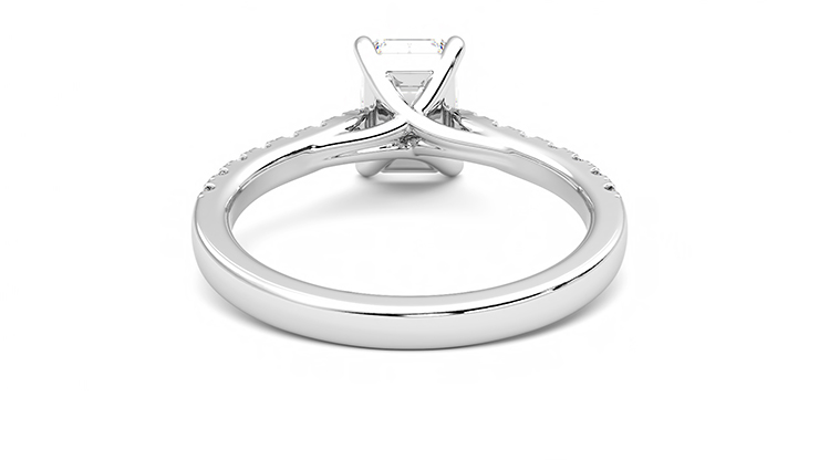Taylor & Hart Aurora Emerald Engagement Ring 360 degree image 15