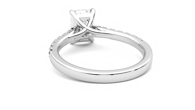 Taylor & Hart Aurora Emerald Engagement Ring 360 degree image 16