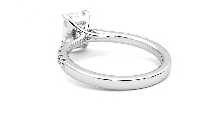 Taylor & Hart Aurora Emerald Engagement Ring 360 degree image 17