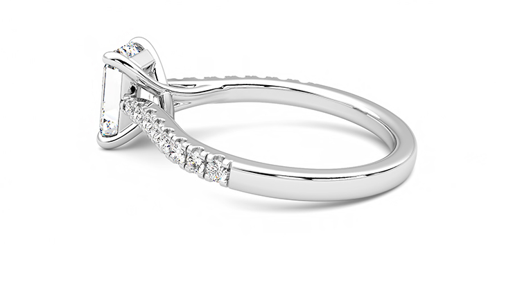 Taylor & Hart Aurora Emerald Engagement Ring 360 degree image 19