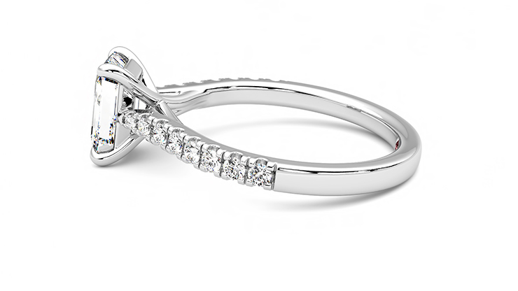 Taylor & Hart Aurora Emerald Engagement Ring 360 degree image 20