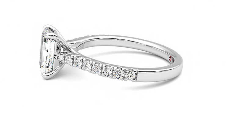 Taylor & Hart Aurora Emerald Engagement Ring 360 degree image 21