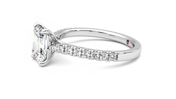 Taylor & Hart Aurora Emerald Engagement Ring 360 degree image 22