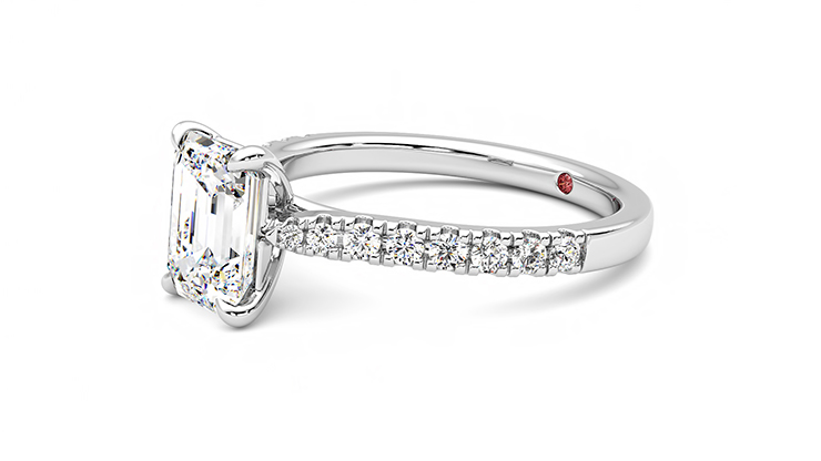 Taylor & Hart Aurora Emerald Engagement Ring 360 degree image 23