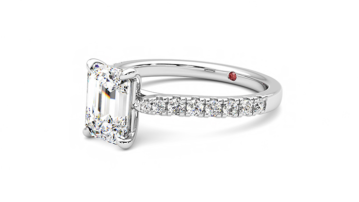 Taylor & Hart Aurora Emerald Engagement Ring 360 degree image 24