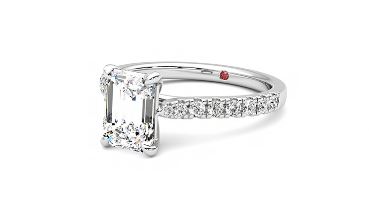 Taylor & Hart Aurora Emerald Engagement Ring 360 degree image 25