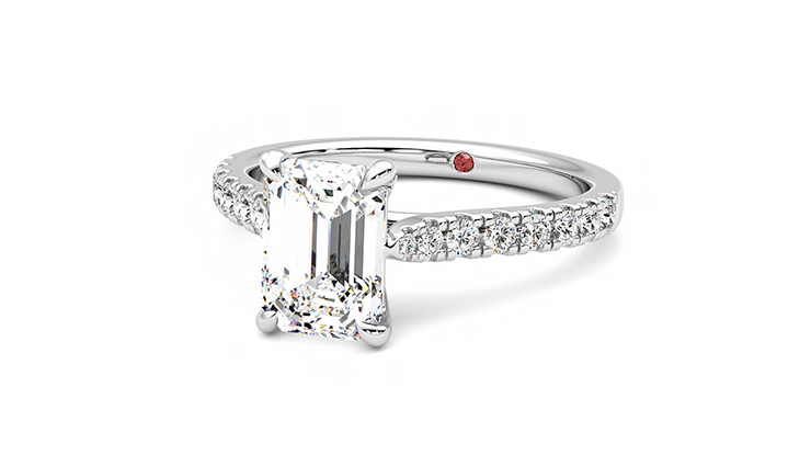 Taylor & Hart Aurora Emerald Engagement Ring 360 degree image 26