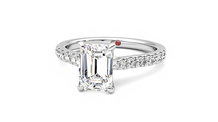Taylor & Hart Aurora Emerald Engagement Ring 360 degree image 27
