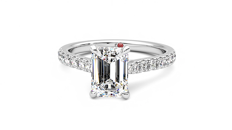 Taylor & Hart Aurora Emerald Engagement Ring 360 degree image 28