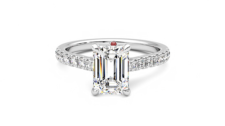 Taylor & Hart Aurora Emerald Engagement Ring 360 degree image 29