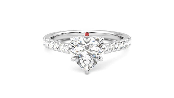 Taylor & Hart Aurora Heart Engagement Ring 360 degree image 0