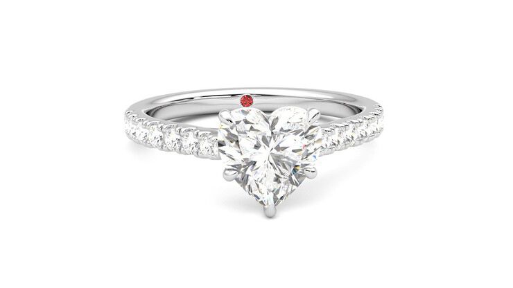 Taylor & Hart Aurora Heart Engagement Ring 360 degree image 2