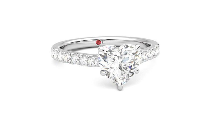 Taylor & Hart Aurora Heart Engagement Ring 360 degree image 3