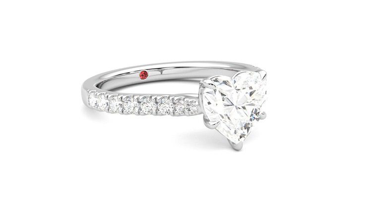 Taylor & Hart Aurora Heart Engagement Ring 360 degree image 5