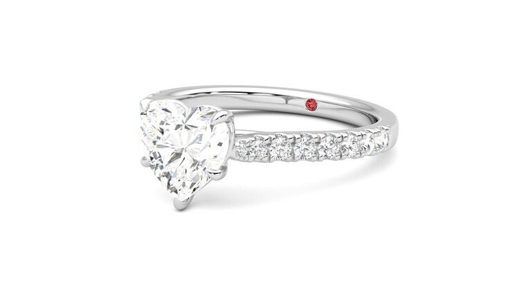 Taylor & Hart Aurora Heart Engagement Ring 360 degree image 25