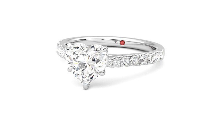 Taylor & Hart Aurora Heart Engagement Ring 360 degree image 26