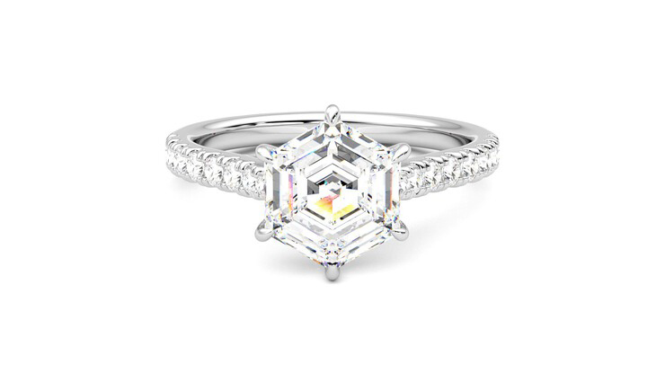 Taylor & Hart Aurora Hexagonal Engagement Ring 360 degree image 0