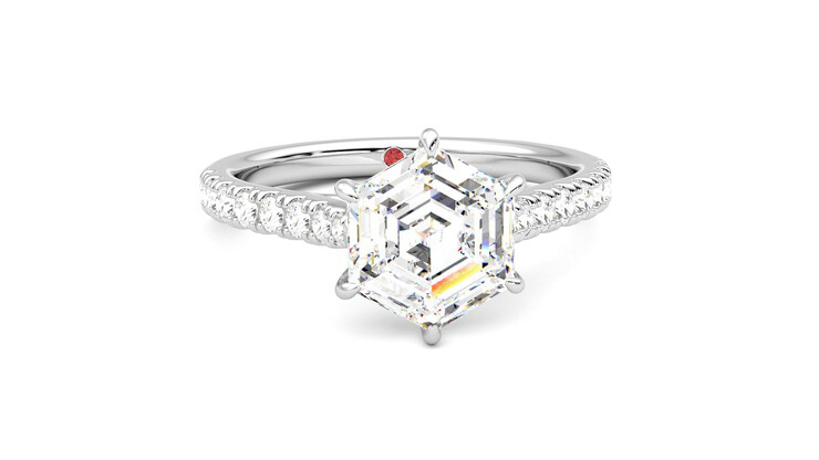 Taylor & Hart Aurora Hexagonal Engagement Ring 360 degree image 2