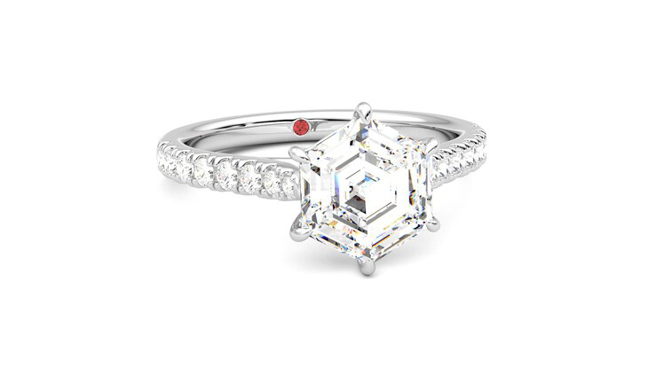 Taylor & Hart Aurora Hexagonal Engagement Ring 360 degree image 3