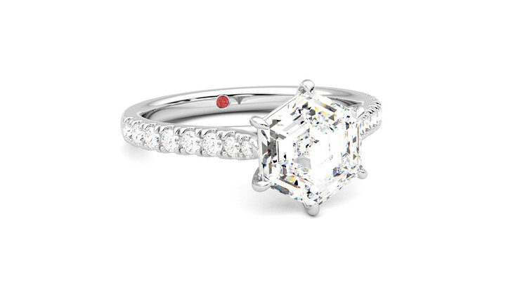 Taylor & Hart Aurora Hexagonal Engagement Ring 360 degree image 4