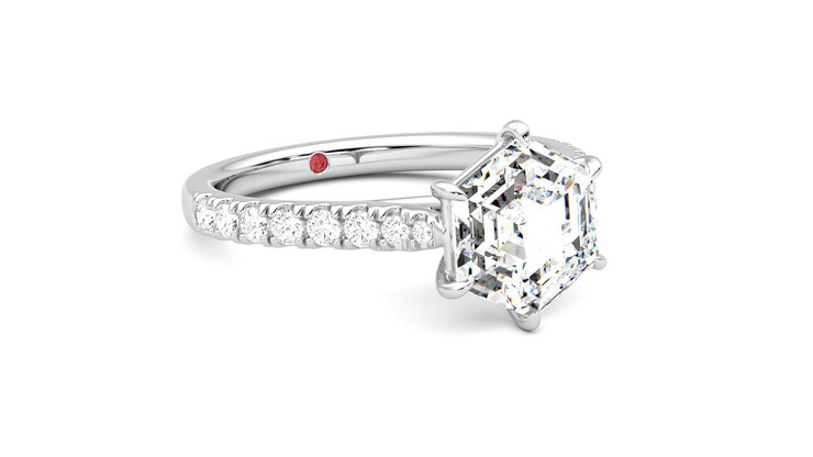 Taylor & Hart Aurora Hexagonal Engagement Ring 360 degree image 5