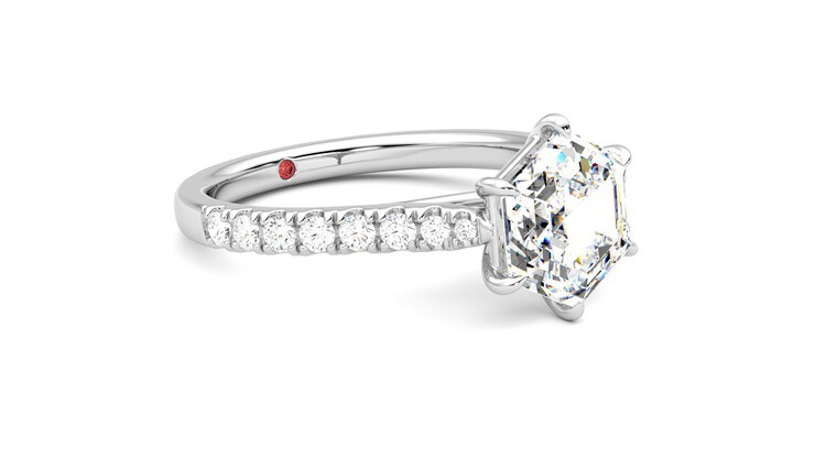 Taylor & Hart Aurora Hexagonal Engagement Ring 360 degree image 6