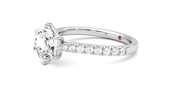 Taylor & Hart Aurora Hexagonal Engagement Ring 360 degree image 23
