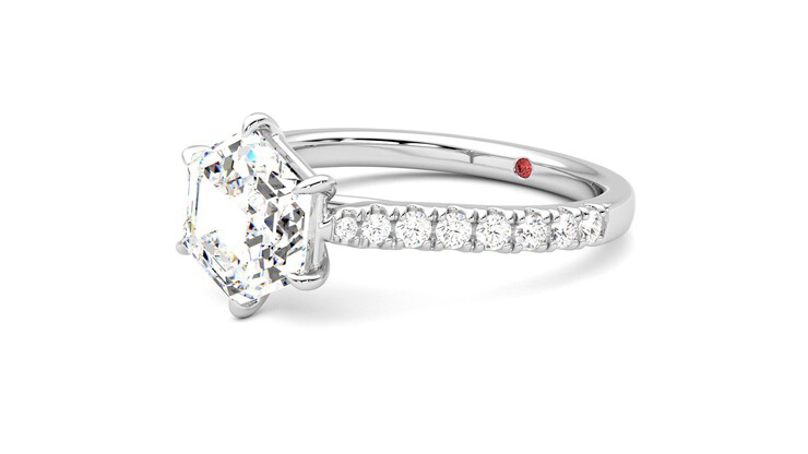 Taylor & Hart Aurora Hexagonal Engagement Ring 360 degree image 24