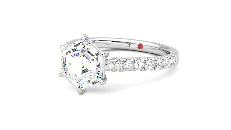 Taylor & Hart Aurora Hexagonal Engagement Ring 360 degree image 25