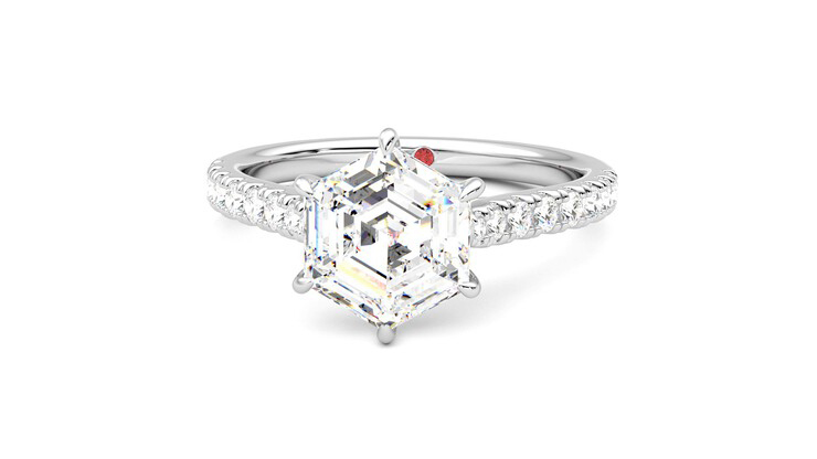 Taylor & Hart Aurora Hexagonal Engagement Ring 360 degree image 28
