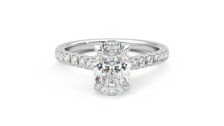 Taylor & Hart Aurora Oval Engagement Ring 360 degree image 0