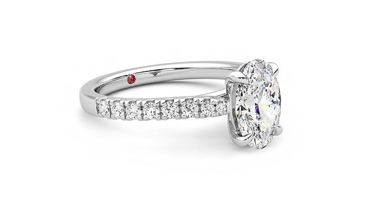 Taylor & Hart Aurora Oval Engagement Ring 360 degree image 6