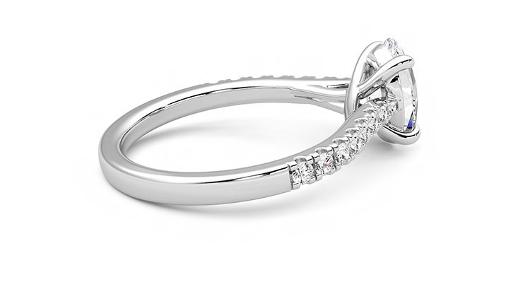 Taylor & Hart Aurora Oval Engagement Ring 360 degree image 11
