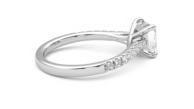Taylor & Hart Aurora Princess Engagement Ring 360 degree image 11