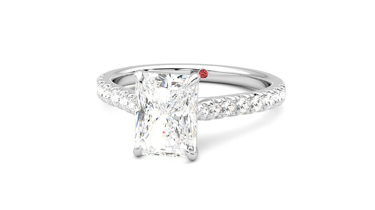 Taylor & Hart Aurora Radiant Engagement Ring 360 degree image 27