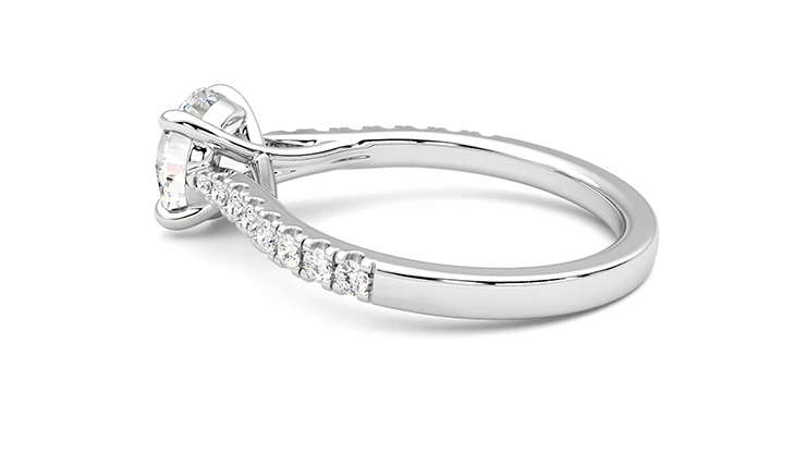 18K White Gold Aurora Upside Down Princess Cut Diamond Ring