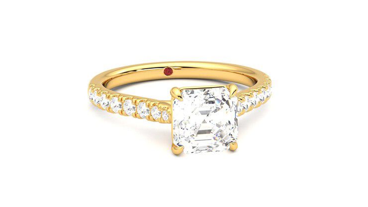 Taylor & Hart Aurora Asscher Engagement Ring 360 degree image 3