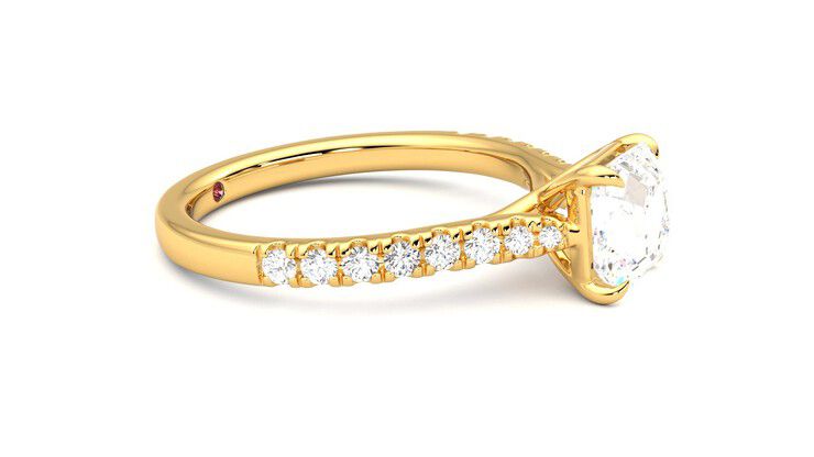 Taylor & Hart Aurora Asscher Engagement Ring 360 degree image 8