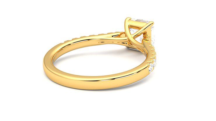 Taylor & Hart Aurora Asscher Engagement Ring 360 degree image 13
