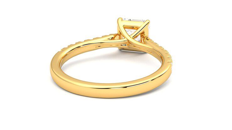 Taylor & Hart Aurora Asscher Engagement Ring 360 degree image 14