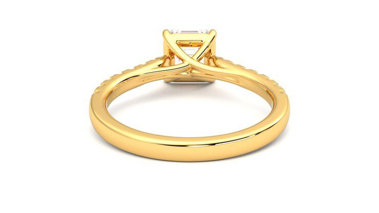 Taylor & Hart Aurora Asscher Engagement Ring 360 degree image 15