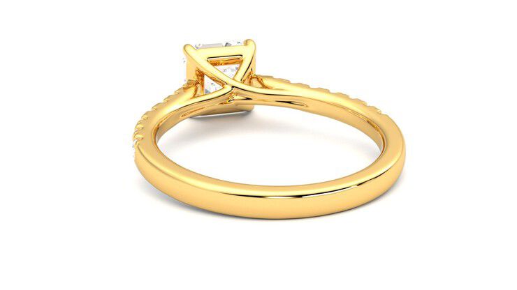 Taylor & Hart Aurora Asscher Engagement Ring 360 degree image 16
