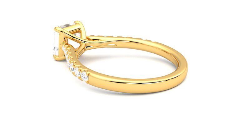 Taylor & Hart Aurora Asscher Engagement Ring 360 degree image 18
