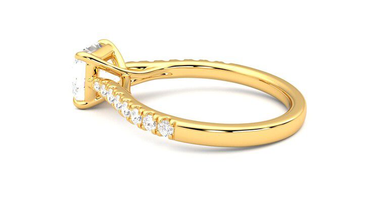 Taylor & Hart Aurora Asscher Engagement Ring 360 degree image 19
