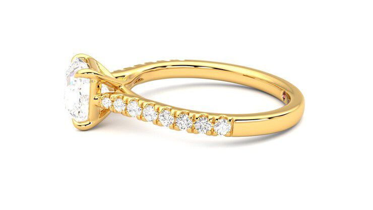 Taylor & Hart Aurora Asscher Engagement Ring 360 degree image 21