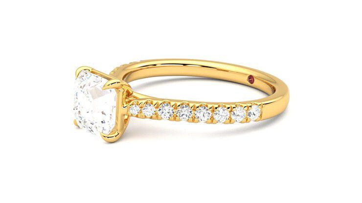 Taylor & Hart Aurora Asscher Engagement Ring 360 degree image 23