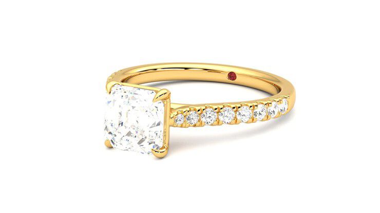 Taylor & Hart Aurora Asscher Engagement Ring 360 degree image 25
