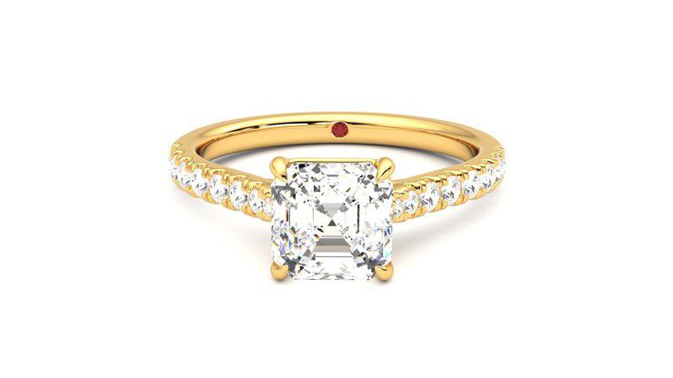Taylor & Hart Aurora Asscher Engagement Ring 360 degree image 29